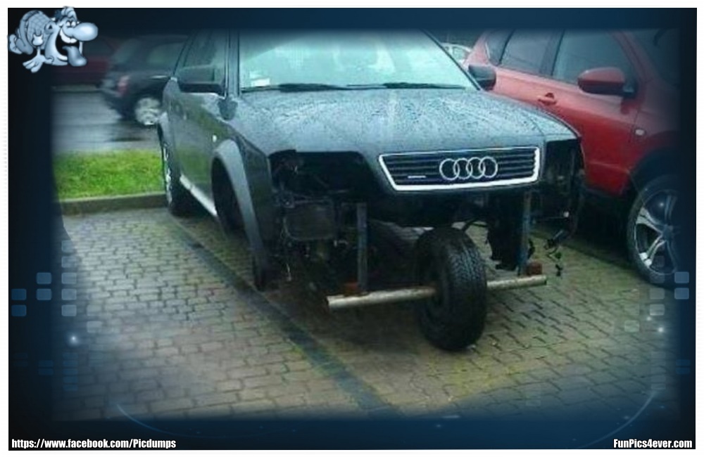 Dreirad Audi - da war wohl die Reparatur der Vorderachse zu teuer?