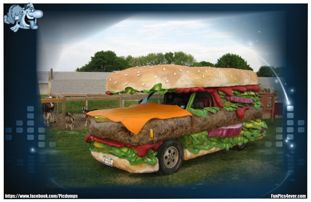 Burger Car - na wenn man da keinen Hunger bekommt. Nette Idee.