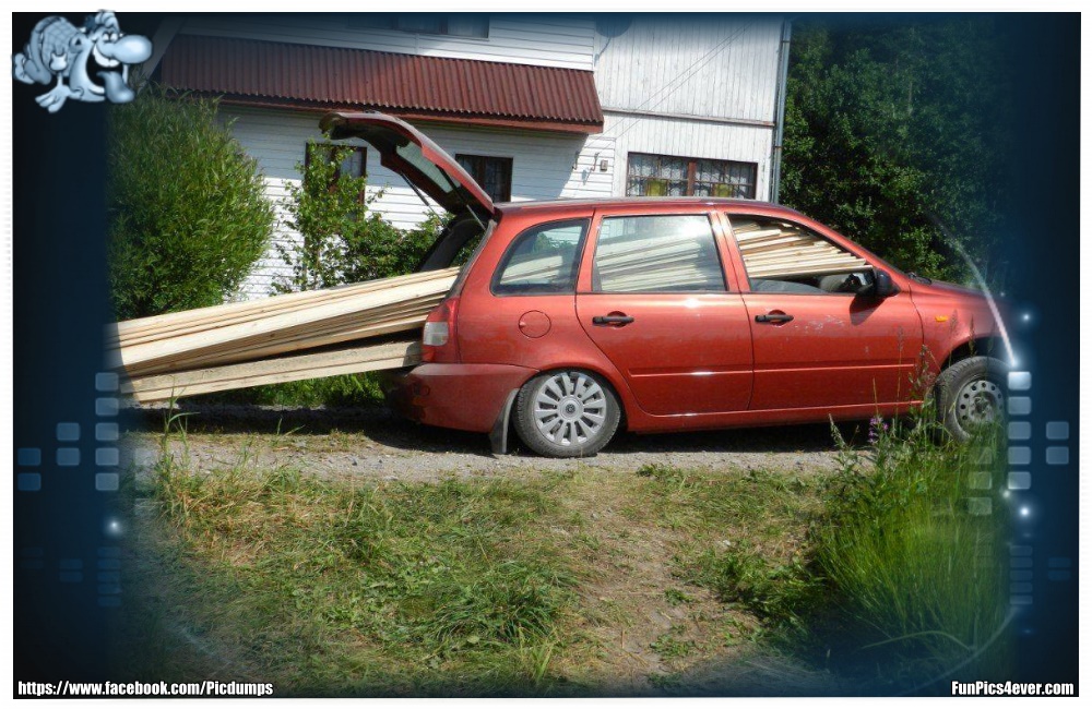 Lange Bretter - hier werden aber ein paar Probleme beim Transport auftreten.