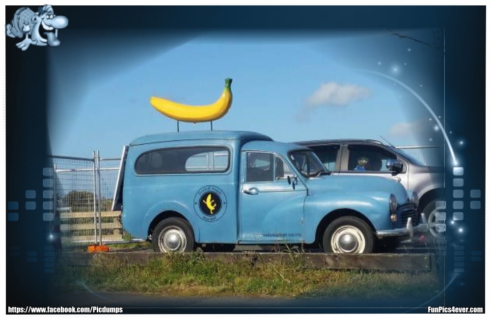 Banana Car - nette Idee für alle Gemüsehändler. Das steigert den Umsatz ungemein.
