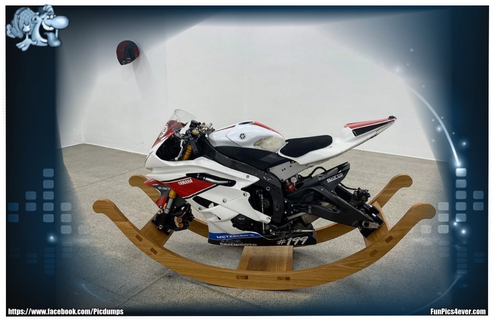 Bike Schaukelpferd - da steht doch der Rennfahrer Karriere nichts mehr im Wege.