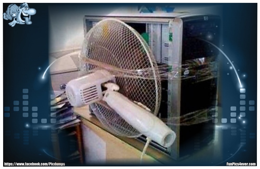 PC Kühlung - hier war aber jemand sehr kreativ. Das sollte auf jeden Fall kühlen.