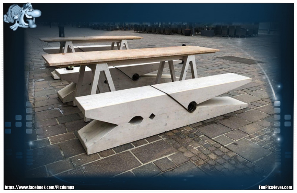 Klammerbank - auch mal eine nette Idee um das Stadtbild zu versch&ouml;nern.