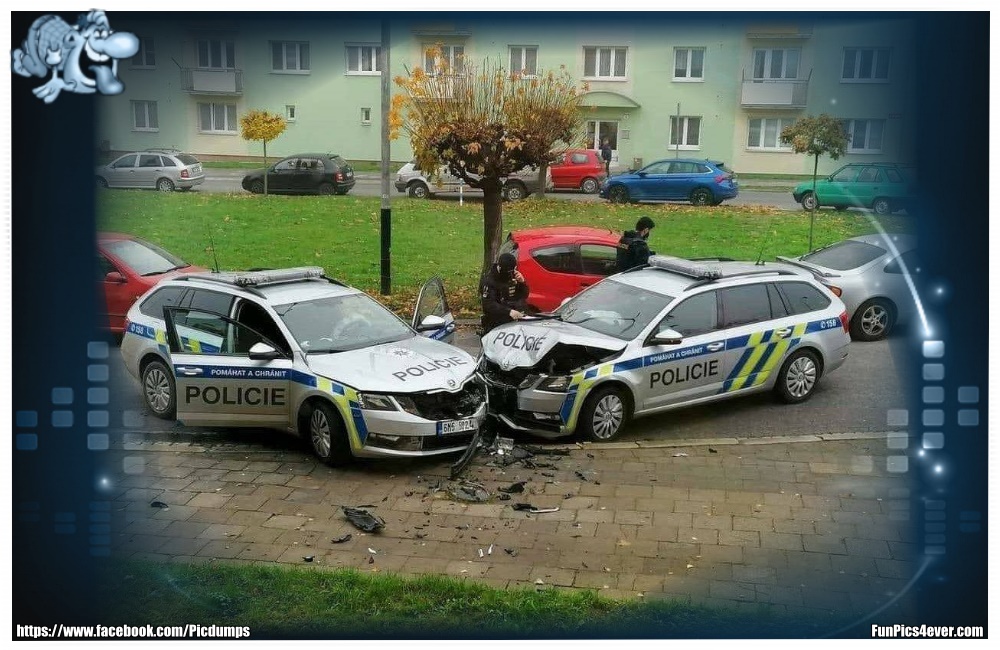Police Crash - unser Freund und Helfer braucht jetzt selber Hilfe. Da wird aber ein Strafzettel fällig. 🤣