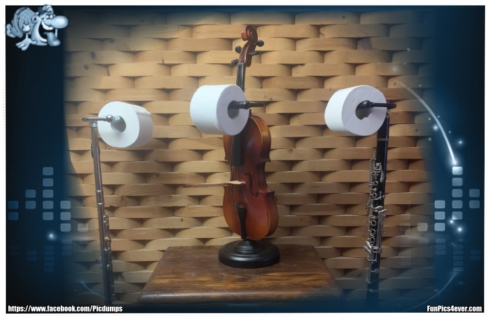 Rollenhalter - eine Geige als Klopapierhalter hat auch nicht jeder. Nette Idee.