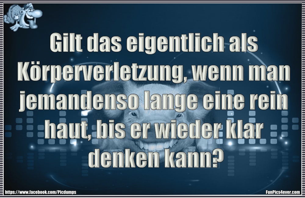Gilt das eigentlich als K&ouml;rperverletzung, wenn man jemanden so lange eine rein haut, bis er wieder klar denken kann?