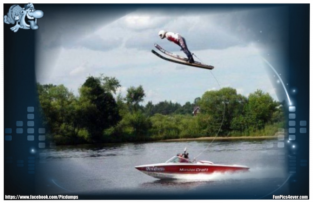 Wasser Skifliegen - endlich ist es soweit. Hoffentlich wird diese Sportart  in das olympische Programm mit aufgenommen!