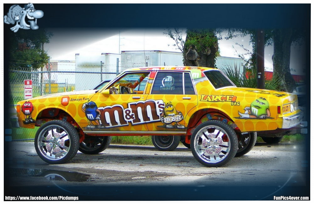 M&M Car - da werden die Kinder dem Auto aber schön hinterher rennen.