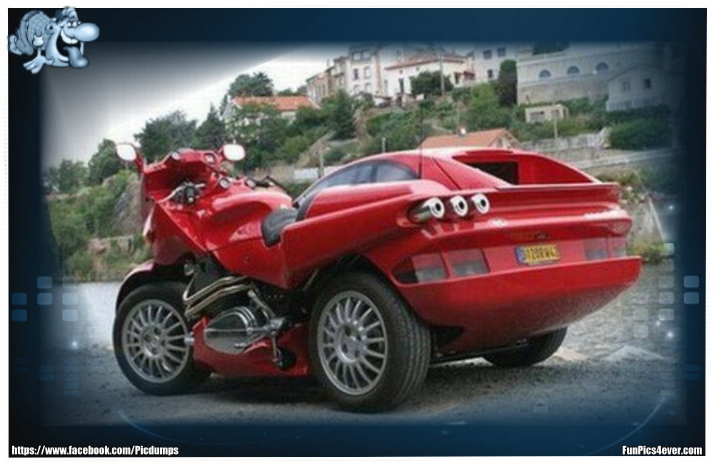 Monster Ferrari der Extraklasse. Ein Bike und ein Auto in einem vereint. Mehr geht nicht.