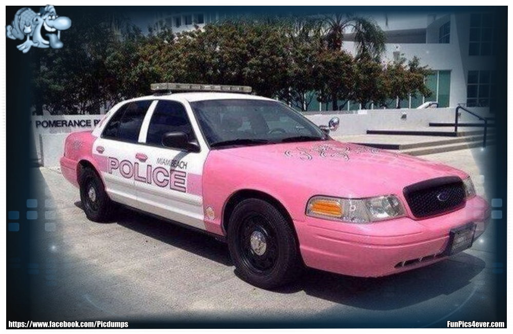 Police Car in pink - ein Polizeiauto in rosa. Sieht man auch nicht jeden Tag. Muss man aber mögen.