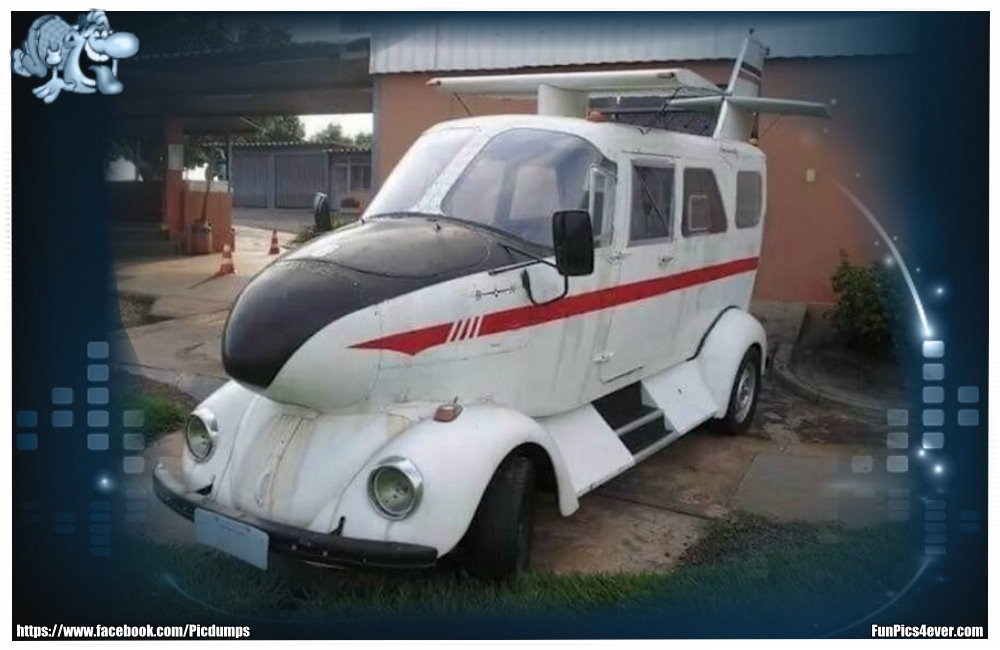 Hier ist mal wieder die absolute Kreativität ans Tages licht gekommen. Einen Flugzeug Käfer sieht man auch nicht jeden Tag.