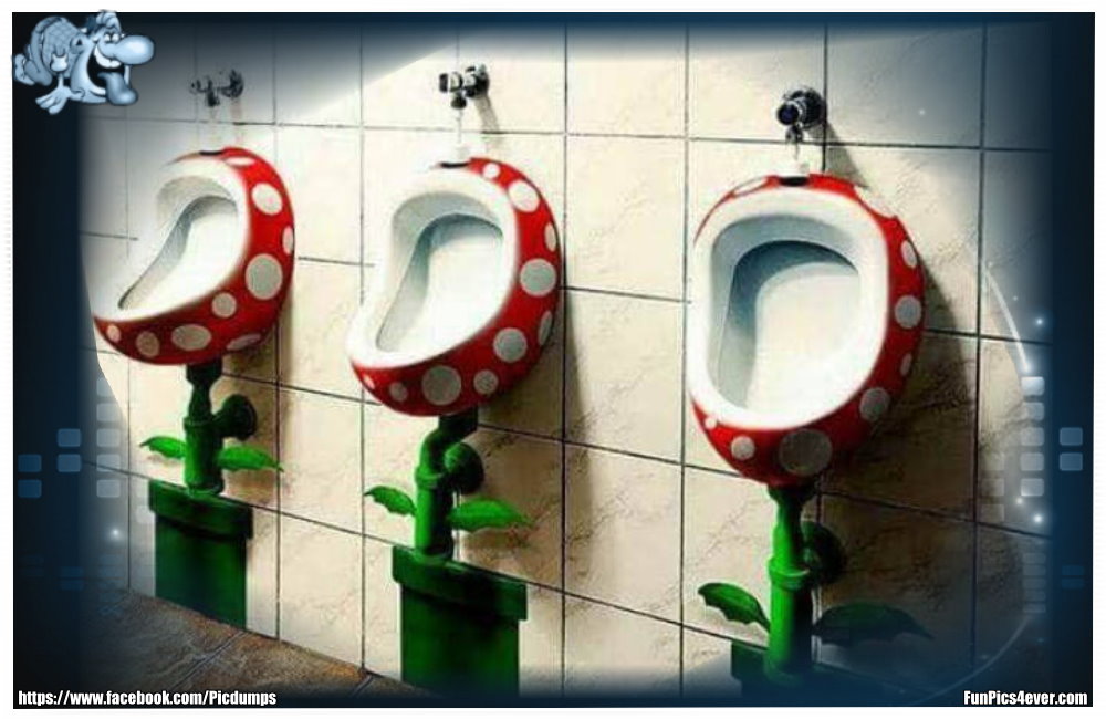 Was für eine tolle Idee. Das bring etwas Abwechslung in das Herren-WC.