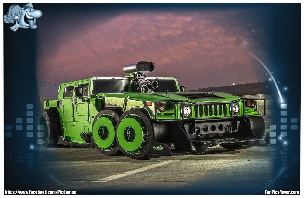 So einen Hummer im XXL Format sieht man nicht jeden Tag. Das ist Tuning der Spitzenklasse.