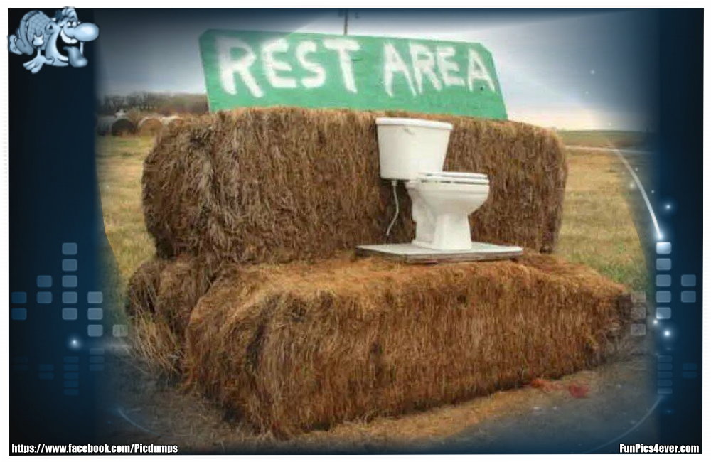 Rest Area für eine tolle Idee. So eine Rest Area hat nicht jeder. Kann man auf jeder Kirmes anwenden, oder?